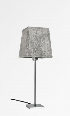 ANOUKIS 1 in brushed chrome with lampshade in Gabala platinium (fabric from category 3)