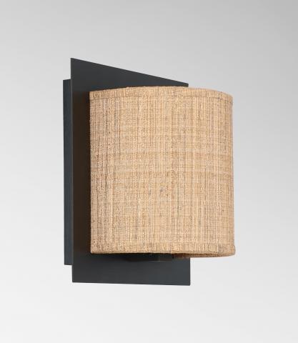 DEIR 1 in brushed bronze with lampshade in Turda abricot (fabric from category 3)