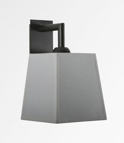 EDFOU 1 in brushed bronze with lampshade in Seta argent (fabric from category 3)