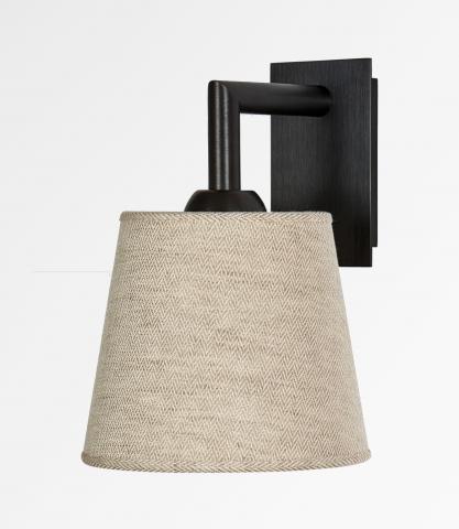 EDFOU 1 in brushed bronze with lampshade in Lin Bergen (fabric from category 2)