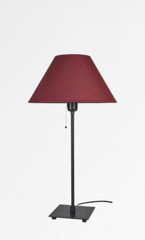 HOURGADA in brushed bronze with lampshade in Seta framboise (fabric from category 3)