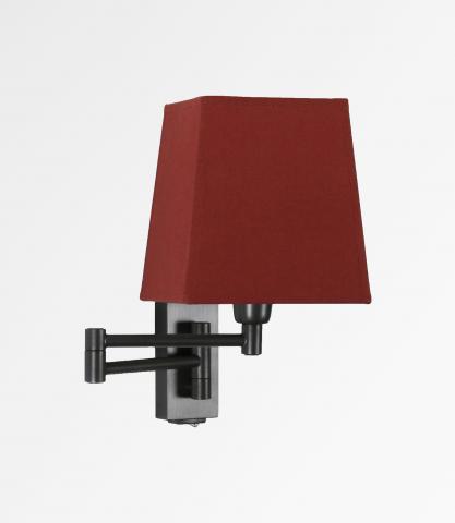 MAMMISI +SW in brushed bronze with lampshade in Seta pourpre (fabric from category 3)