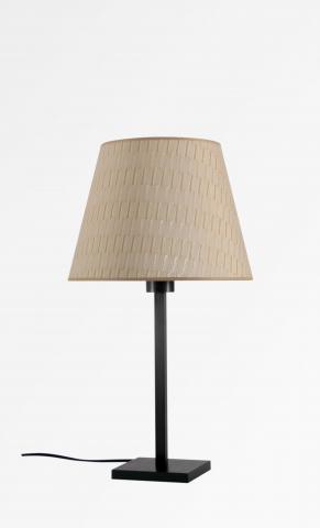 MENNA 1 in brushed bronze with conical lampshade in Boston sable (fabric from category 4)