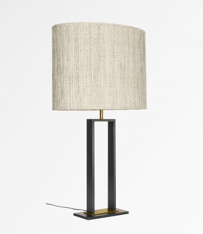 PENOUT 2 in light and brushed bronze (code 98) with lampshade in Turda blond (fabric from category 3) 