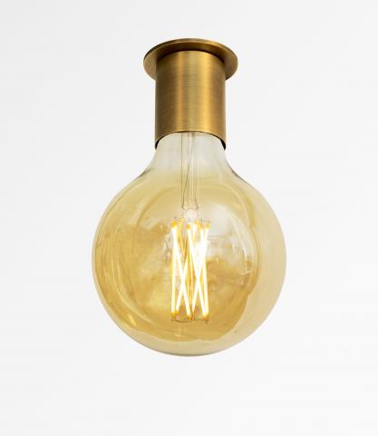 PLUTON 6 in light bronze with a decorative bulb
