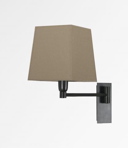 SOKARIS -SW in brushed bronze with lampshade in Seta taupe (fabric from category 3)