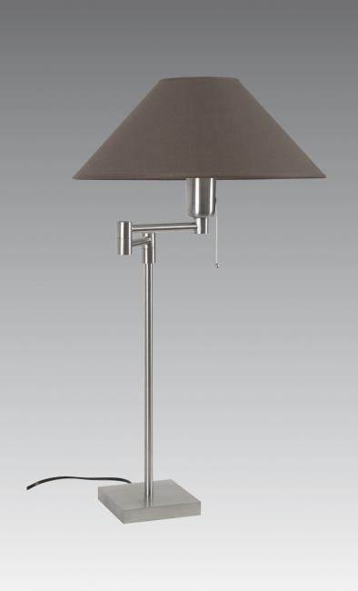 SENNEDJEN in brushed chrome with lampshade in Seta porphyre (fabric from category 3)