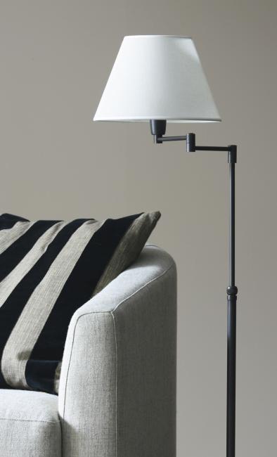 KEKOU in brushed bronze with lampshade in Chinette cristal (fabric from category 1)