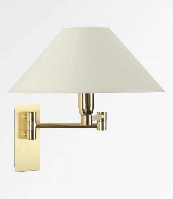 AHMOSIS -SW in polished brass with lampshade in Bombay champagne (fabric from category 1)