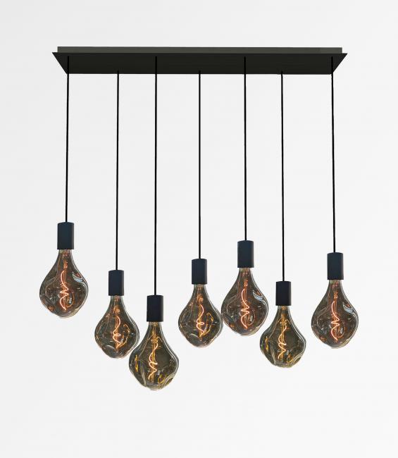 ARTEMIS 7 # in brushed bronze with seven silver bulbs