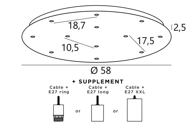 Ceiling base 12 o58