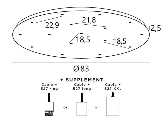 Ceiling base 16 o83