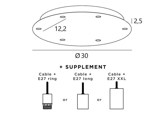 Ceiling base 6 o30  