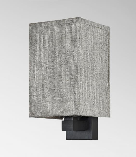 FAYOUM in brushed bronze with lampshade in Lin Pompéi (fabric from category 3)