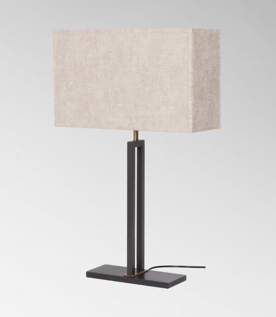 KHETY in brushed and light bronze (code 98) with lampshade in Trento jute (abric from category 3)