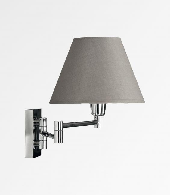 MAMMISI -SW in polished chrome with lampshade in Coton gris (fabric from category 1)