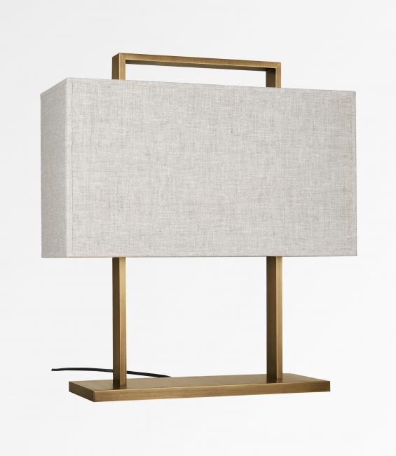 MANDOULIS in light bronze with lampshade in Lin Moscou (fabric from category 2)