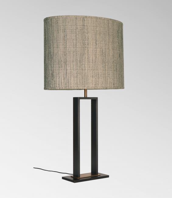PENOUT 2 in light and brushed bronze (code 98) with lampshade in Turda châtain (fabric from category 3) 