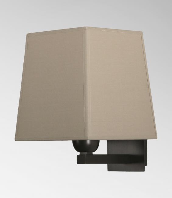 RAMOSE 2 in brushed bronze with lampshade in Seta Pirée (fabric from category 3)