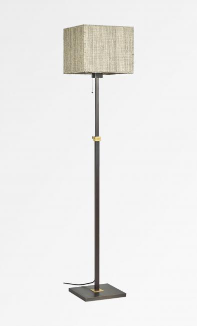 SEREKH in bronze medal and brushed brass (code 75) with lampshade in Turda blond (fabric from category 3)