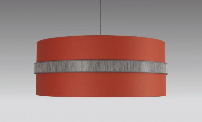 Lampshade TOUYA 70 in Seta brique with ring in Vérone (fabric from category 3)