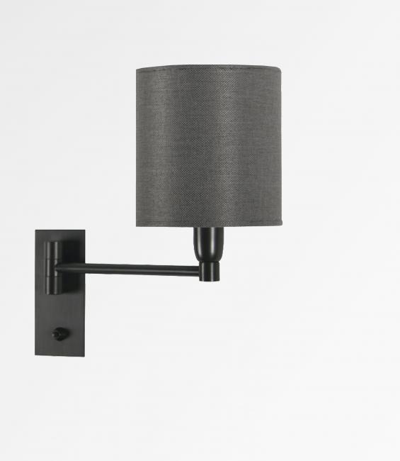 SOKARIS +SW in brushed bronze with lampshade in Dreams graphite (fabric from category 2)