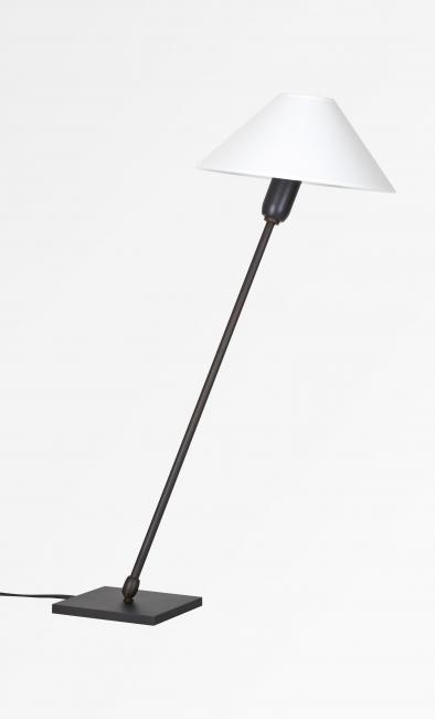 TANIS 2 in brushed bronze with conical lampshade in Bristol (material from category 1)